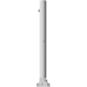 Barrier posts | Steel tube  76 x 2,6 mm | Foldable, with Euro profile cylinder lock | to be fixed by plugswith base plate 100 x 150 mm | hot-dip galvanized | with 1 eyelet